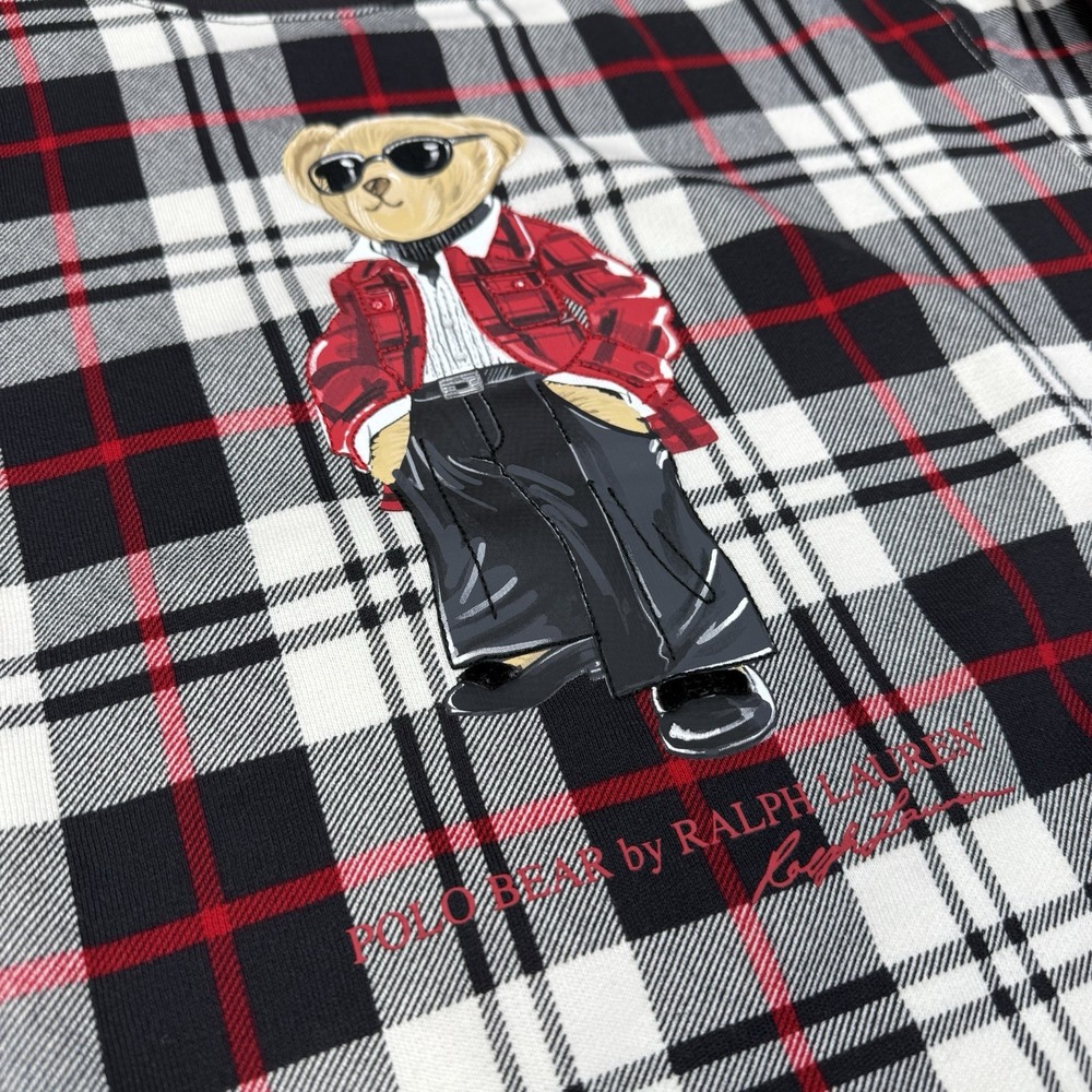 Polo Ralph Lauren Women's Polo Bear Plaid Sweatshirt Black Size XS NWT - Picture 7 of 11
